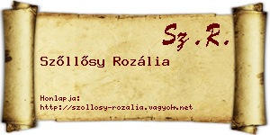 Szőllősy Rozália névjegykártya
